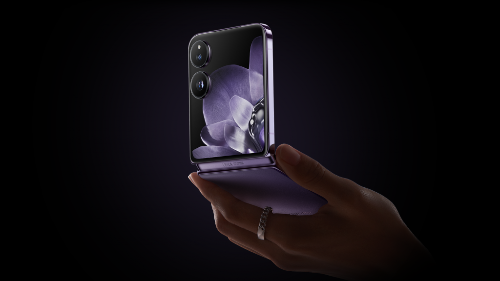 Xiaomi MIX Flip in purple colorway.