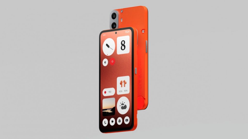 CMF Phone 1 - Front and back look. Orange color.