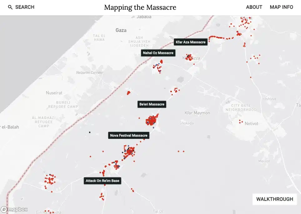 a map of a massacre