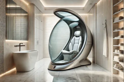 Future shower pod ai illustration