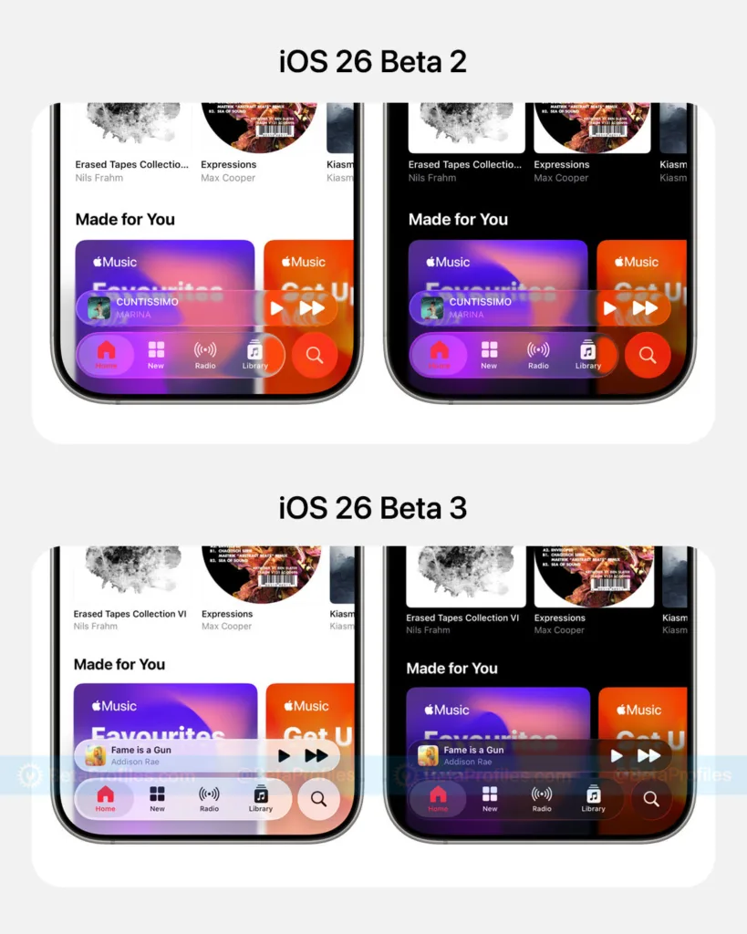 Liquid Glass iOS 26 | תמונה: צילום מסך