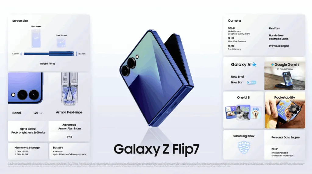 Samsung Galaxy Z flip 7 | תמונה: צילום מסך
