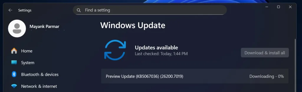מרכז העדכונים החדש בווינדוס 11 | תמונה: windowslatest