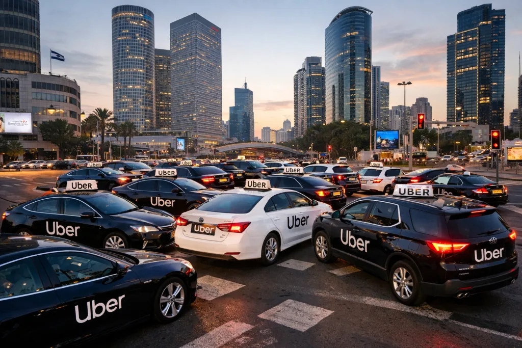 Uber בישראל | תמונה: AI