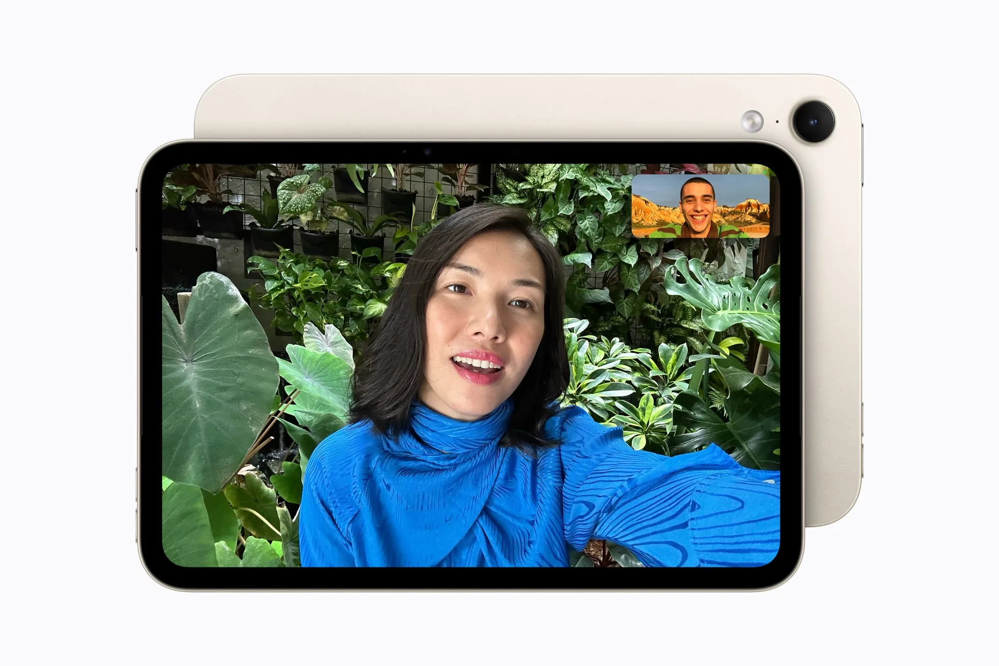 שיחת וידאו ב-FaceTime באמצעות המצלמה הקדמית לרוחב