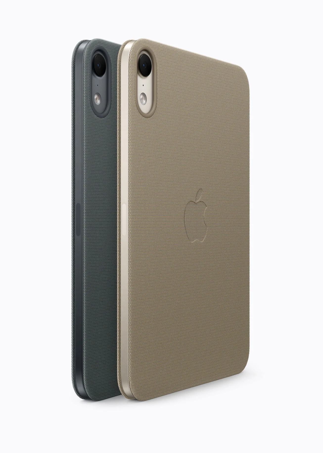 שני כיסויי Smart Folio מבד בצבעים כחול ובז'