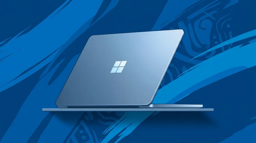 מחשב נייד של מיקרוסופט Surface עם לוגו Windows
